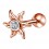 Helix- / Tragus-Piercing Stahl 316L Gold Rosa Sonne & Strass Wei&szlig;