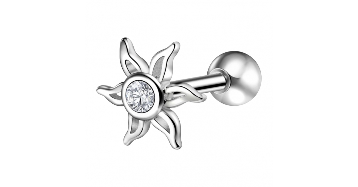 Lot De 4 Piercings Arcade Acier 316L - Spike Tragus - Bleu, Rouge, Noir, Rasta - 1.2x8mm