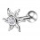 Helix- / Tragus-Piercing Stahl 316L Metallisiert Sonne & Strass Wei&szlig;