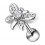 Piercing Tragus / Helix Stahl 316L Metallisiert Schmetterling & 11 Weiße Strass