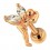 Tragus- / Helix-Piercing Stahl 316L Eloxiert Gold Rosa Fee & Strass