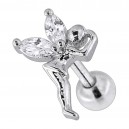 Tragus- / Helix-Piercing Stahl 316L Metallisiert Fee & Strass