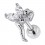 Tragus- / Helix-Piercing Stahl 316L Metallisiert Fee & Strass