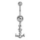 Anchor & Rope Pendant 316L Steel Belly Button Ring