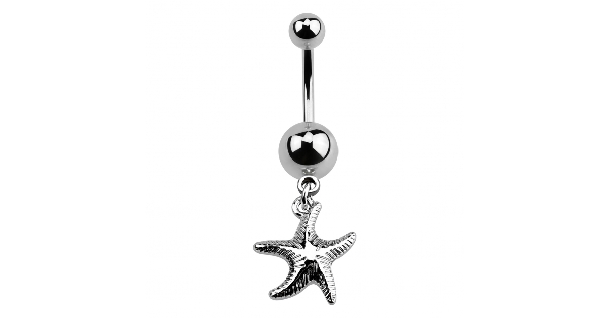 Piercing Nombril Acier 316L Pendentif Etoile de Mer