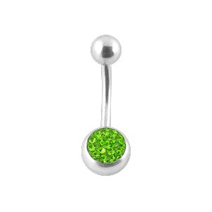 Piercing Nombril Strass Cristal Verts Clairs
