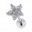Helix- / Tragus-Piercing Stahl 316L Metallisiert Blume & 6 Wei&szlig;e Strass