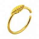 Leaf Gold Plated 925 Silver Very Thin Nose Ring Piercing