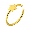 Star Gold Plated 925 Silver Very Thin Nose Ring Piercing