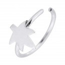 Cannabis Metallized 925 Silver Very Thin Nose Ring Piercing
