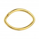 Daith-Piercing Clicker-Ring Stahl 316L Gold Eloxiert Scharnier Mandel