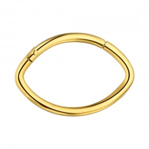 Daith-Piercing Clicker-Ring Stahl 316L Gold Eloxiert Scharnier Mandel