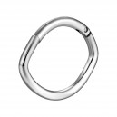Almond Metallized 316L Steel Hinged Clicker Ring Daith Piercing
