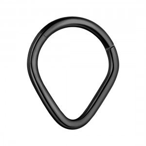 Daith-Piercing Clicker-Ring Stahl 316L Schwarz Eloxiert Scharnier Birne