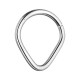 Pear Metallized 316L Steel Hinged Clicker Ring Piercing