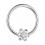 Daith-Piercing Segment-Ring Metallisiert Blume 7 Wei&szlig;e Strasssteine