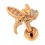 Tragus- / Helix-Piercing Stahl 316L Eloxiert Gold Rosa Hexe & Strass