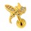 Tragus- / Helix-Piercing Stahl 316L Eloxiert Golden Hexe & Strass