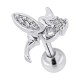 Tragus- / Helix-Piercing Stahl 316L Metallisiert Hexe & Strass