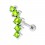 Helix-Piercing Knorpel 925 Silber Kurve 5 Strass Hellgr&uuml;n