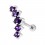 Helix-Piercing Knorpel 925 Silber Kurve 5 Strass Dunkellila