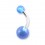 Transparent Light Blue Acrylic Navel Belly Button Ring w/ Balls