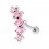 Helix-Piercing Knorpel 925 Silber Kurve 5 Strass Hellrosa