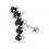 Helix-Piercing Knorpel 925 Silber Kurve 5 Strass Schwarz