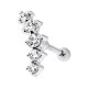 Helix-Piercing Knorpel 925 Silber Kurve 5 Strass Wei&szlig;