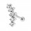 Helix-Piercing Knorpel 925 Silber Kurve 5 Strass Wei&szlig;