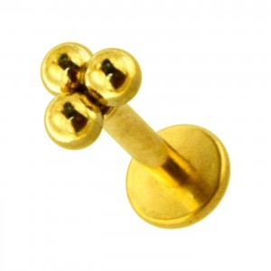 Knorpel- / Helix-Piercing Stahl 316L Trinit&auml;t Geformt Golden