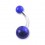 Transparent Blue Acrylic Navel Belly Button Ring w/ Balls