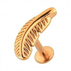 Knorpel- / Helix-Piercing Stahl 316L Feder Geformt Gold Rosa