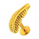 Knorpel- / Helix-Piercing Stahl 316L Feder Geformt Golden