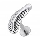 Metallized Plain Feather 316L Steel Cartilage Ring Helix Piercing