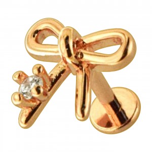Knorpel- / Helix-Piercing Stahl 316L Knoten Geformt Gold Rosa