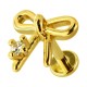 Golden Plain Bow Tie 316L Steel Cartilage Ring Helix Piercing