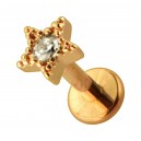 Knorpel- / Helix-Piercing Stahl 316L Stern Strass Geformt Gold Rosa