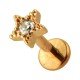 Knorpel- / Helix-Piercing Stahl 316L Stern Strass Geformt Gold Rosa