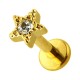 Knorpel- / Helix-Piercing Stahl 316L Stern Strass Geformt Golden