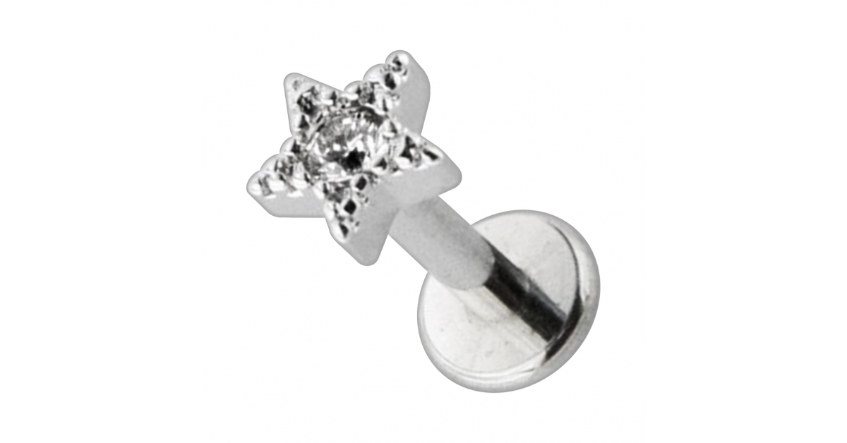 Piercing Labret MYKIA en Acier et Zirconium