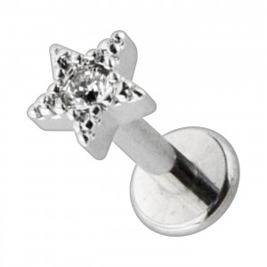 Knorpel- / Helix-Piercing Stahl 316L Stern Strass Geformt Metallisiert