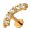 Helix-Piercing Stahl 316L Gold Rosa Bogen 5 Strass CZ Wei&szlig; Rund
