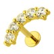 Helix-Piercing Stahl 316L Golden Bogen 5 Strass CZ Weiß Rund