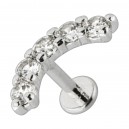 Helix-Piercing Stahl 316L Metallisiert Bogen 5 Strass CZ Wei&szlig; Rund