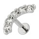 Helix-Piercing Stahl 316L Metallisiert Bogen 5 Strass CZ Wei&szlig; Rund