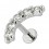 Helix-Piercing Stahl 316L Metallisiert Bogen 5 Strass CZ Wei&szlig; Rund