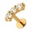 Helix-Piercing Stahl 316L Gold Rosa Bogen 3 Strass CZ Wei&szlig; Rund