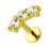 Piercing Helix Stahl 316L Golden Bogen 3 Strass CZ Weiß Rund