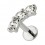 Helix-Piercing Stahl 316L Metallisiert Bogen 3 Strass CZ Wei&szlig; Rund